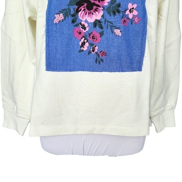 BP Ivory Floral Graphic Oversized Crewneck Sweater Size S NWT - Picture 6 of 12